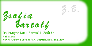 zsofia bartolf business card